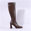 Pedro Anton Glasgow Knee High Heel Boot - Brown Stretch